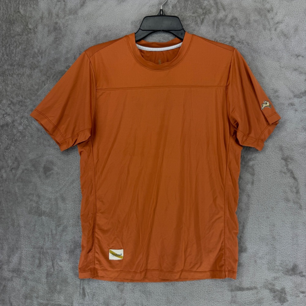 Tracksmith Mens Twilight Running Shirt Small Rust Orange Short Sleeve Tee S